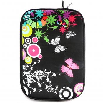 Emartbuy® Neopreno Resistente Case Zip Soft Midnight Butterfly Jungle Water / Cubierta Adecuada Para Toshiba Satellite U840t Series