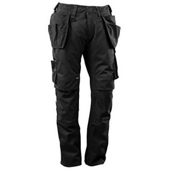 Pantalón de Trabajo Unisex Mascot KASSEL, cintura 40.5 plg, negro, ligero 81 cm, algodón y poliéster, modelo Unique 17731 con bolsillos colgantes grandes, tamaño 82