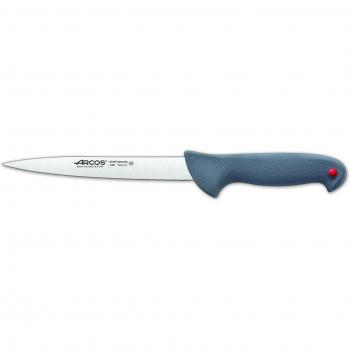 Arcos Serie Colour Prof, Cuchillo Lenguado Flexible, Hoja de Acero Inoxidable Nitrum de 170 mm, Mango de Polipropileno recubierto de Elastómero Color gris