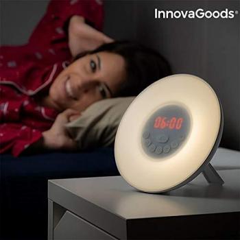 Radio Despertador con Efecto Amanecer LED FM USB