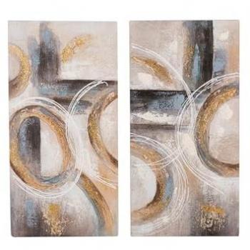 Set de 2 Lienzos Abstractos Pintados a Mano 40x3x80 cm - Agrega Estilo y Personalidad