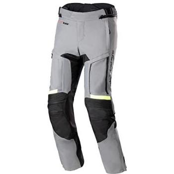 Pantalones de Moto Alpinestars Bogota' Pro Drystar 3 Seasons, impermeables, textiles, para motocicletas, color gris oscuro y amarillo fluo, talla XL
