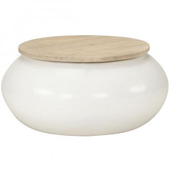 Mesa de centro de madera maciza de mango blanca 51x51x27 cm Mesita de Salón o Comedor o Auxiliar Mesa de Café Meuble Salón