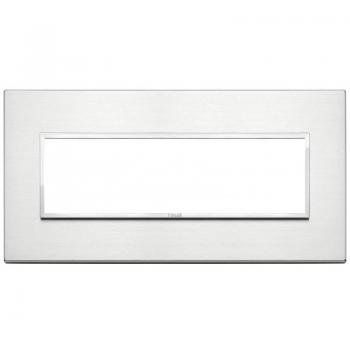 Placa Vimar Eikon Evo 7 Módulos Aluminio Brillante 21657.01
