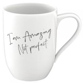 Villeroy & Boch Amazing Not Perfect Statement Mug, 340 ml, Black and White Porcelain