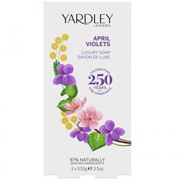 Yardley April Violets Luxury Soap, 3 x 100g Pack