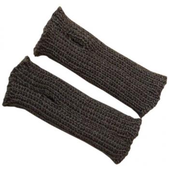 Manoplas para bebés, 100 % lana de oveja merina, calentadores de punto Gris gris oscuro 1-2 Años
