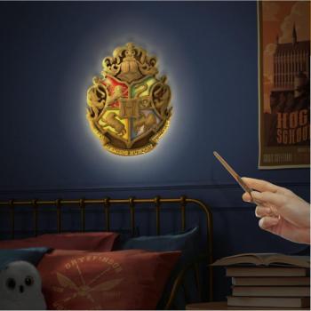 Lámpara Paladone Harry Potter Escudo de Hogwarts con Varita Control Remoto