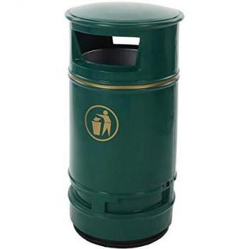 Colector de residuos para exteriores Certeo 90L, verde, HxØ 990 x 485 mm