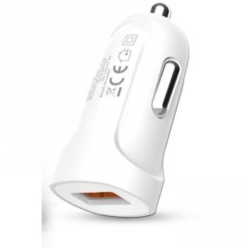 Cargador de Coche AVANT Connect | Adaptador Mechero Doble USB QC 3.0 | Carga Rápida para Móviles | Blanco