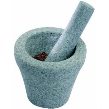 Mortero de Granito Vesto 13,5 cm con Estampador - Set de 2 piezas (1 recipiente y 1 pistilo)