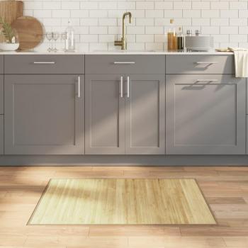 Alfombra rectangular de bambú 70x100 cm color natural claro, alfombra de área, alfombra de sala de estar, alfombra de cocina, alfombra de piso