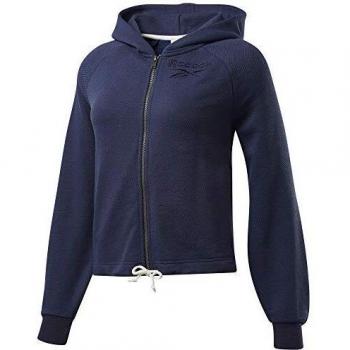 Reebok Te Textured Logo Fullzip Sudadera, Mujer, prpdel, 2XS