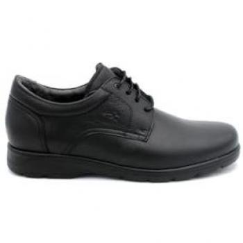 Zapato Casual de Hombre Fluchos F1948, Blucher de Piel con Plantilla Extraíble y Suela de Goma, Color Negro, Talla 43