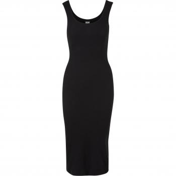 Urban Classics Ladies Rib Top Long Dress - XS - Black