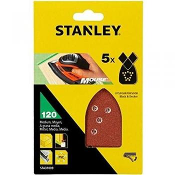 STANLEY STA31009-XJ 5 Hojas de lija Grano 120, Marrón
