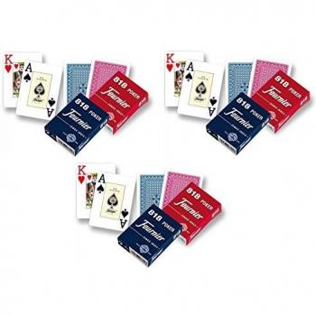 Outletdelocio Pack de 6 Barajas de Poker Fournier. 55 Cartas 3 Rojas y 3 Azules