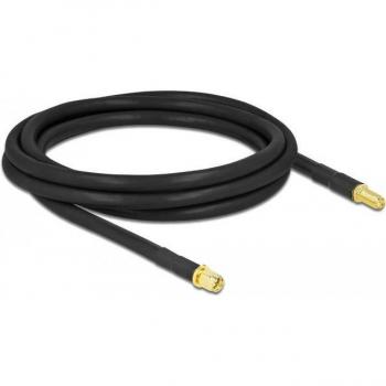 Cable de Antena DeLOCK SMA Macho a SMA Hembra LMR/CFD300 - 2 m - Coaxial Negro