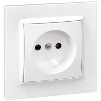 Base enchufe empotrar blanco serie 10 bipolar con marco