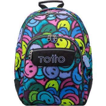 Totto Mochila Escolar Crayoles con Estampado de Emojis