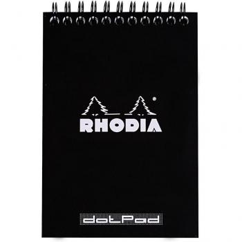 Cuaderno Rhodia Notepad A6 - Dot Negro - Cuaderno de Tamaño A6 con Páginas Punteadas en Color Negro