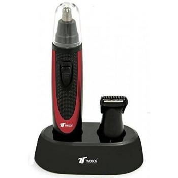 Recortador de precisión para nariz y orejas. Incluye cabezal para recortar patillas. Tapa protectora. Cepillo de limpieza. Color rojo