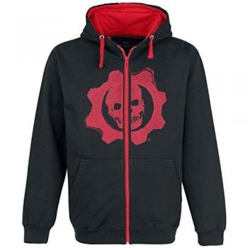 Gears Of War Black & Red Omen Sudadera Capucha con Cremallera Negro/Rojo L