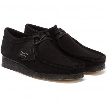 Clarks Originals Men's Wallabee Black Suede Shoes, Size UK 6