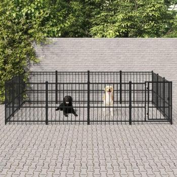 Jaula para perros de acero al aire libre 11,58 m² Negra