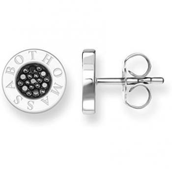 Thomas Sabo Pendientes clásicos Pavé de mujer con circonita negra, plata de ley 925, H1547-051-11