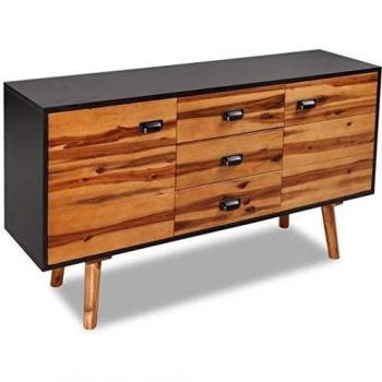 vidaXL Aparador de madera de acacia 115x35x70 cm