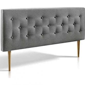 marckonfort Cabecero tapizado Oslo 90X100, capitone en Tela Gris