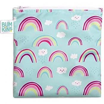 Bumkins - Bolsa para bocadillos, reutilizable, lavable, apto para alimentos, sin BPA, 7 x 7 – Rainbows.