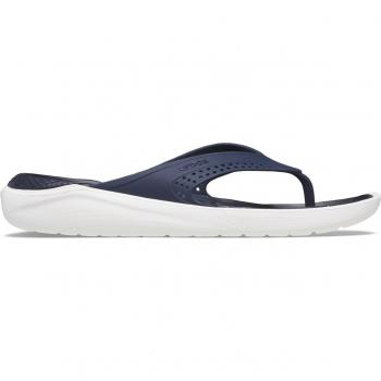 Chanclas unisex LiteRide Flip de Crocs, color navy, con tecnología LiteRide para comodidad superior, diseño ligero y flexible, plantilla suave y amortiguadora, suela antideslizante y resistente al agua