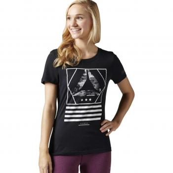 Reebok WOR CS Graphic Tee Camiseta, Mujer, Negro