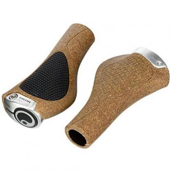 Ergon GC1 BioKork Puños para Manillar de Bicicleta, Unisex Adulto, Negro/marrón, Small