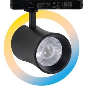 Proyector LED Arquitectónico para Carril Monofásico CCT - 40W - CRI - Negro