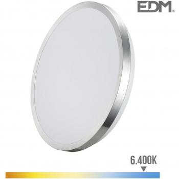 Aplique Superficie LED 24W 2490lm 6500K Ø38x6,2cm Marco Cromado