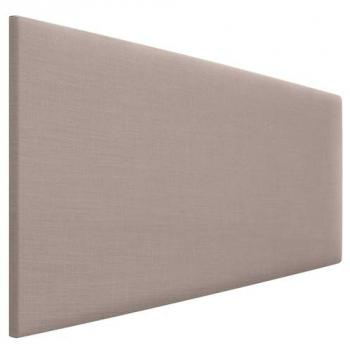 Cabecero de Lino Natural Liso Tapizado 95x50cm para Cama Dormitorio Moderno (Tierra)