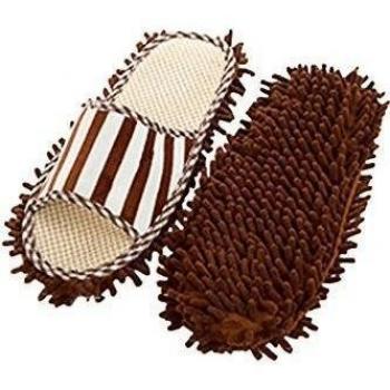 Gosear-1par Zapatos de Zapatillas de Chenille ultrafino con Función de polvo mopa de Limpieza para Interior de Casa