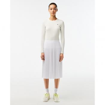 Lacoste Women's Fluid Pleated Skirt - White, Size XS