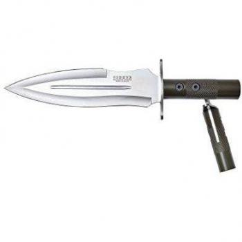 Cuchilleria Joker CL42 - Cuchillo de remate con bastón, lanza en aluminio, 26 cm, funda de cordura