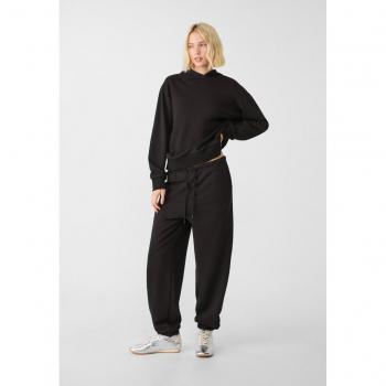 Stradivarius Black Plush Joggers Size L