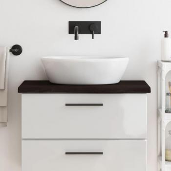 Encimera de baño de madera maciza tratada gris oscuro 80x40x4 cm vidaXL