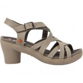 Sandalias de piel Art 1477 beige para mujer - Altura tacón 7cm, color Sesame