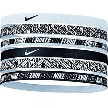 Nike Printed Hair Band 6 Pack White