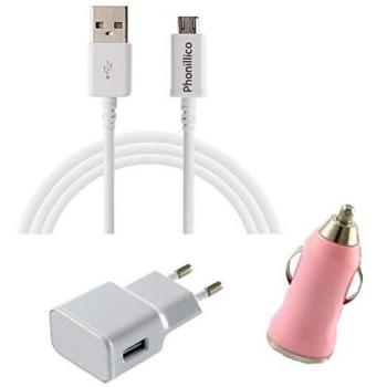 Lote de 2 Cables Micro USB Blancos de 1 Metro para Huawei MATE 7/8/10 LITE/S - Phonillico®