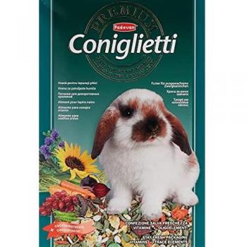 PADOVAN PREMIUM CONIGLIETTI 850 g. ALIMENTO PREMIUM PARA CONEJOS ENANOS - FÓRMULA ESPECIAL CON CEREALES, FRUTAS, SEMILLAS Y LEGUMBRES