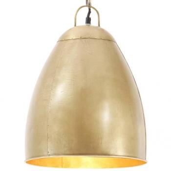 Lámpara colgante industrial redonda 25 W latón 32 cm E27 oro