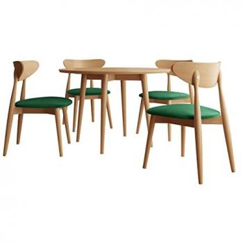 Conjunto de comedor Racine 124, 4 asientos, diámetro de mesa: 100 cm, color marrón